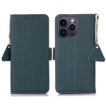 Skórzane Etui Pokrowiec RFID do iPhone 16 Pro zielony