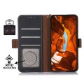 Skórzane Etui Pokrowiec RFID do iPhone 16 Pro granatowy