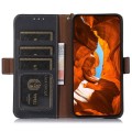 Skórzane Etui Pokrowiec RFID do iPhone 16 Pro granatowy