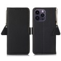 Skórzane Etui Pokrowiec RFID do iPhone 16 Pro czarny