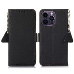 Skórzane Etui Pokrowiec RFID do iPhone 16 Pro czarny
