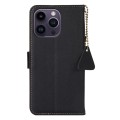 Skórzane Etui Pokrowiec RFID do iPhone 16 Pro czarny