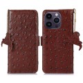 Skórzane Etui Pokrowiec RFID do iPhone 16 Pro brązowy