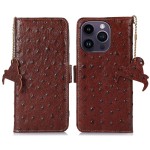 Skórzane Etui Pokrowiec RFID do iPhone 16 Pro brązowy