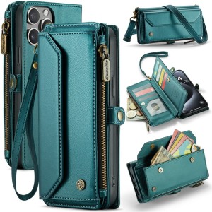 Zielone Etui Pokrowiec Portfel CASEME do iPhone 16 Pro