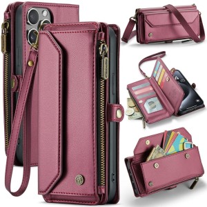 Bordowe Etui Pokrowiec Portfel CASEME do iPhone 16 Pro