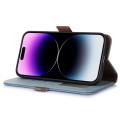 Skórzane Etui Pokrowiec RFID do iPhone 16 Pro niebieskie