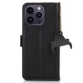 Skórzane Etui Pokrowiec RFID do iPhone 16 Pro czarne