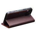 QIALINO Eleganckie Skórzane Matowe Etui do iPhone 16 Pro brązowe