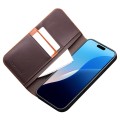 QIALINO Eleganckie Skórzane Matowe Etui do iPhone 16 Pro brązowe