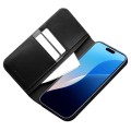 QIALINO Eleganckie Skórzane Matowe Etui do iPhone 16 Pro czarne
