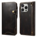 Skórzane Etui Pokrowiec do iPhone 16 Pro czarny