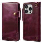 Skórzane Etui Pokrowiec do iPhone 16 Pro fioletowy