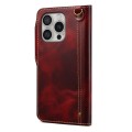 Skórzane Etui Pokrowiec do iPhone 16 Pro czerwony