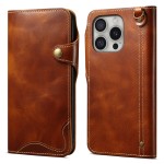 Skórzane Etui Pokrowiec do iPhone 16 Pro brązowy