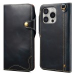 Skórzane Etui Pokrowiec do iPhone 16 Pro granatowy