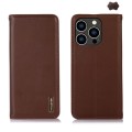 Skórzane Etui Pokrowiec KHAZNEH do iPhone 16 Pro brązowe