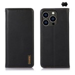 Skórzane Etui Pokrowiec KHAZNEH do iPhone 16 Pro czarne