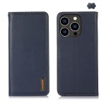 Skórzane Etui Pokrowiec KHAZNEH do iPhone 16 Pro granatowe