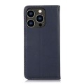 Skórzane Etui Pokrowiec KHAZNEH do iPhone 16 Pro granatowe