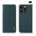 Skórzane Etui Pokrowiec KHAZNEH do iPhone 16 Pro zielone