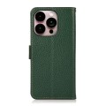 Skórzane Etui KHAZNEH z RFID do iPhone 16 Pro zielone