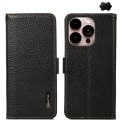 Skórzane Etui KHAZNEH z RFID do iPhone 16 Pro czarne