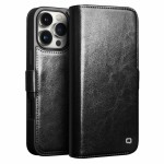QIALINO Eleganckie Skórzane Etui Pokrowiec do iPhone 16 Pro czarne
