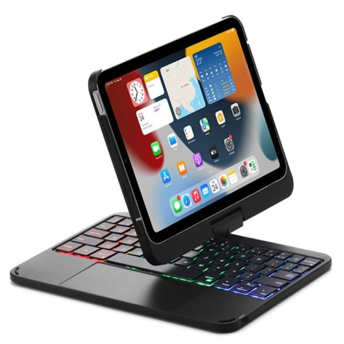 Podświetlana Obrotowa Klawiatura TouchPad do iPad mini 6 czarna