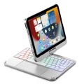 Podświetlana Obrotowa Klawiatura TouchPad do iPad mini 6 srebrna
