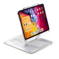 Srebrna Podświetlana Obrotowa Klawiatura TouchPad do iPad 12.9 2022/2021/2020