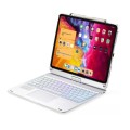 Srebrna Podświetlana Obrotowa Klawiatura TouchPad do iPad 12.9 2022/2021/2020
