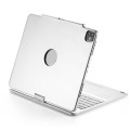 Srebrna Podświetlana Obrotowa Klawiatura TouchPad do iPad 12.9 2022/2021/2020