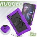 Fioletowe Pancerne Etui z Uchwytem Osłoną PET do iPad Pro 11 2024