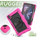 Różowe Pancerne Etui z Uchwytem Osłoną PET do iPad Pro 11 2024