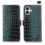 Eleganckie Skórzane Etui Pokrowiec do iPhone 16 zielone