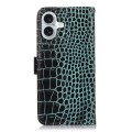 Eleganckie Skórzane Etui Pokrowiec do iPhone 16 Plus zielone
