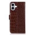 Eleganckie Skórzane Etui Pokrowiec do iPhone 16 Plus brązowe