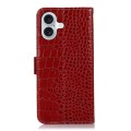 Eleganckie Skórzane Etui Pokrowiec do iPhone 16 Plus czerwone