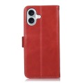 Skórzane Eleganckie Etui Pokrowiec RFID do iPhone 16 czerwony