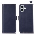 Skórzane Etui Pokrowiec RFID do iPhone 16 granatowy