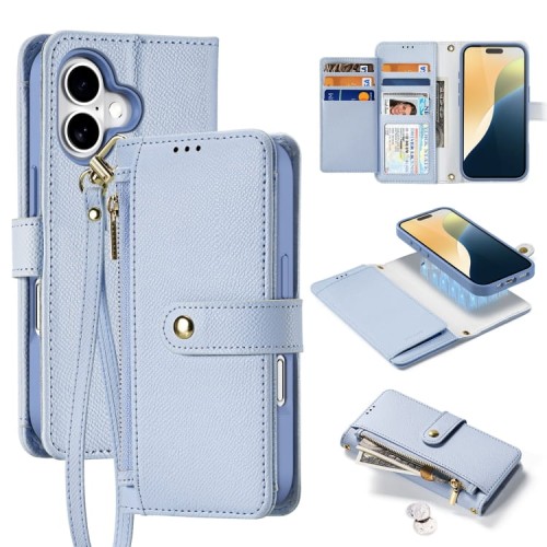 Eleganckie Etui Pokrowiec Portfel Dux Ducis do iPhone 16 niebieski