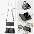 Czarne Wielofunkcyjne Etui Pokrowiec Portfel CASEME do iPhone 16