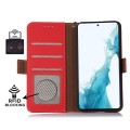 Czerwone Skórzane Etui Pokrowiec RFID do iPhone 16 Plus