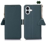 Zielone Skórzane Etui Pokrowiec RFID do iPhone 16 