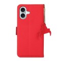 Czerwone Skórzane Etui Pokrowiec RFID do iPhone 16