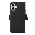 Czarne Skórzane Etui Pokrowiec RFID do iPhone 16