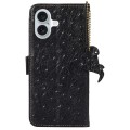 Skórzane Etui Pokrowiec RFID do iPhone 16 czarne