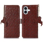 Skórzane Etui Pokrowiec RFID do iPhone 16 brązowe