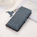 Skórzane Etui Pokrowiec RFID do iPhone 16 niebieskie